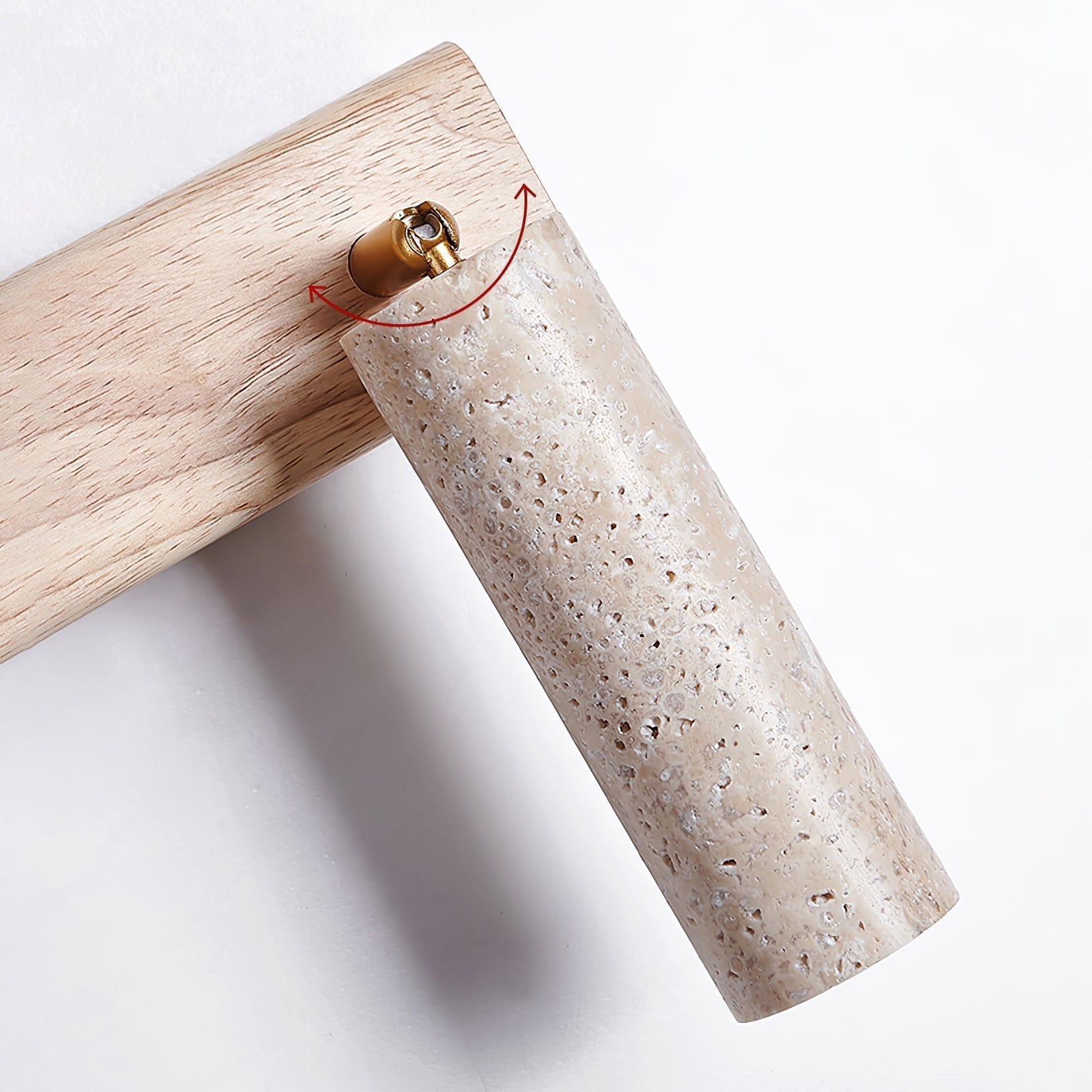 Ornoria Cylindrical Travertine Wall Light SpotLight - Letslighting