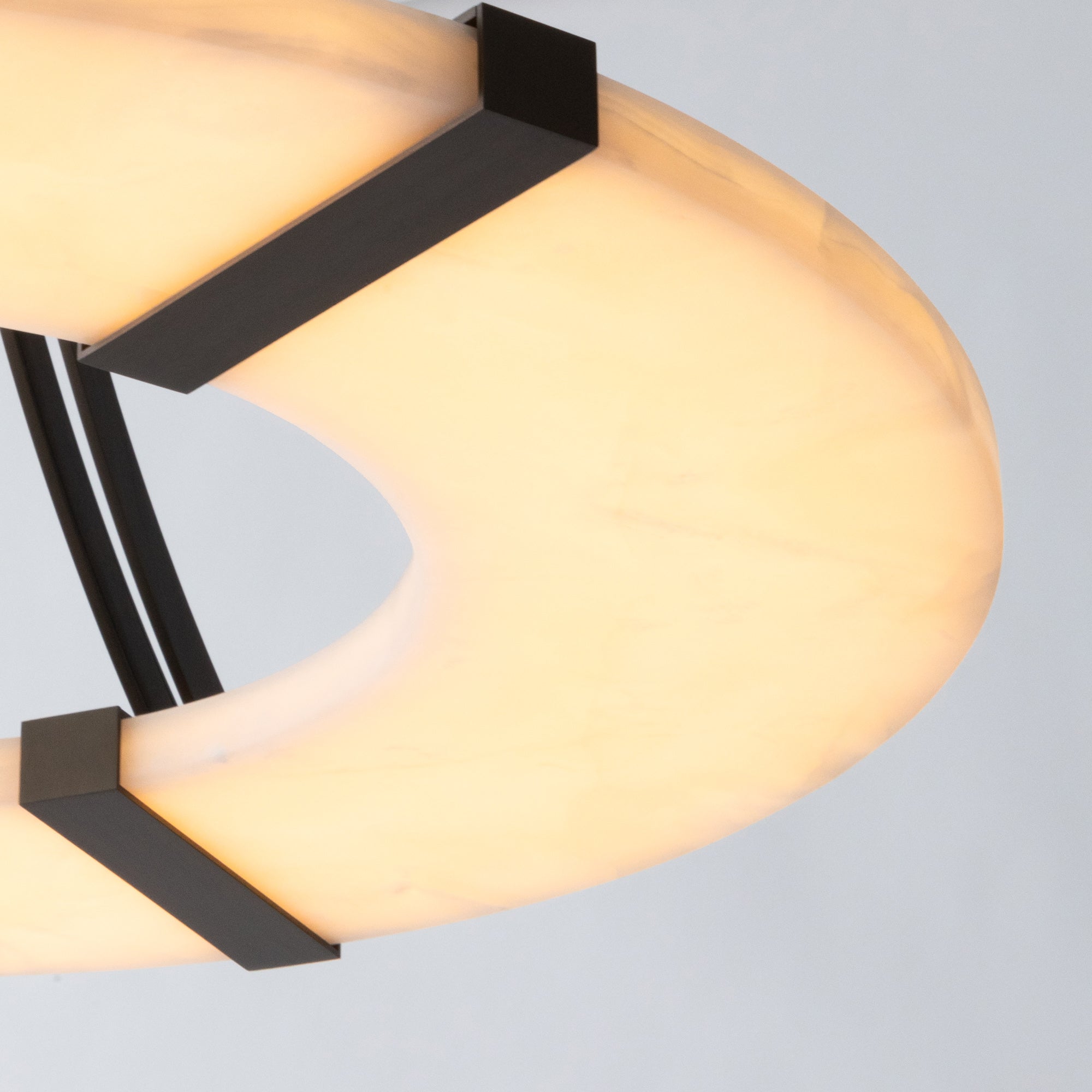Elirionis Modern Minimalist Metal Alabaster Chandelier - Lamp Copper