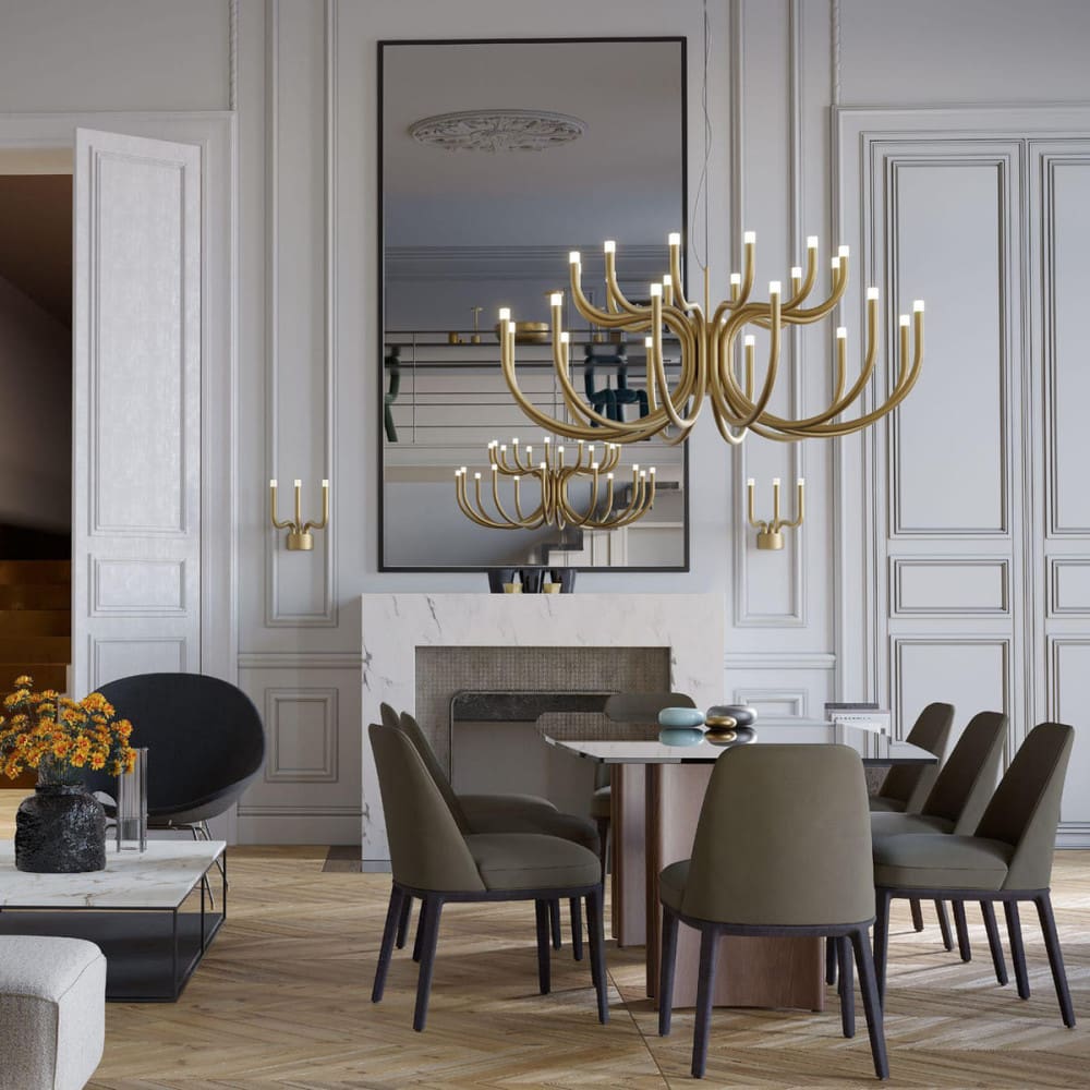 Myvenara Individual Creativity Brass Metal Chandelier - Lamp Copper