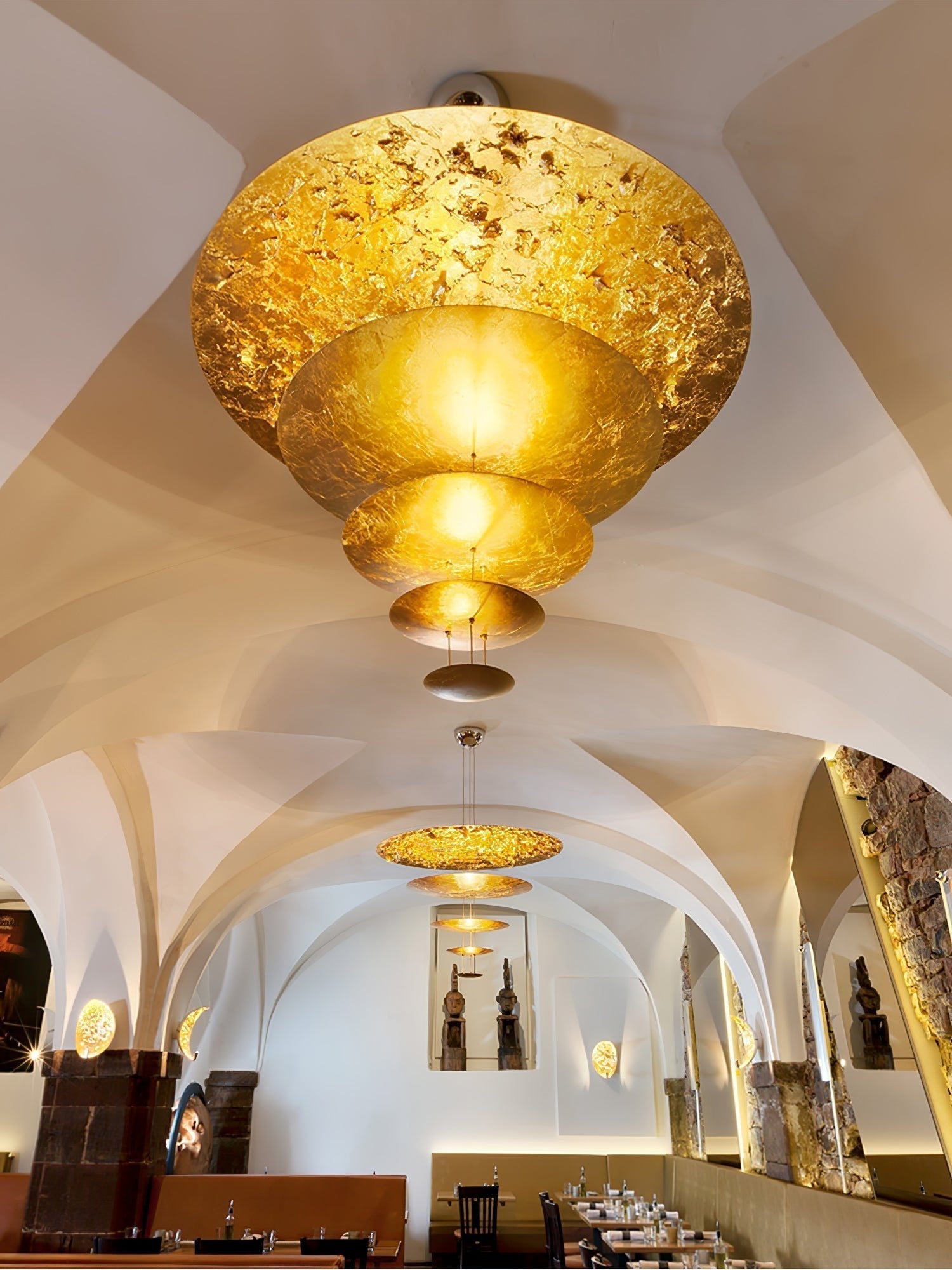 Zathaara Layered Gold Foil Pendant Light - Blowlighting