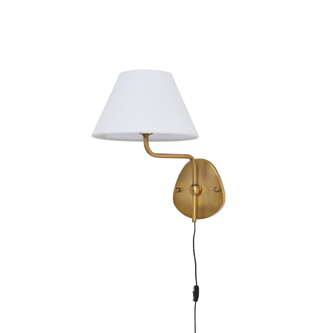 Myvele Elegance Vintage Plug-in Brass Fabric Wall Lamp - Lamp Copper