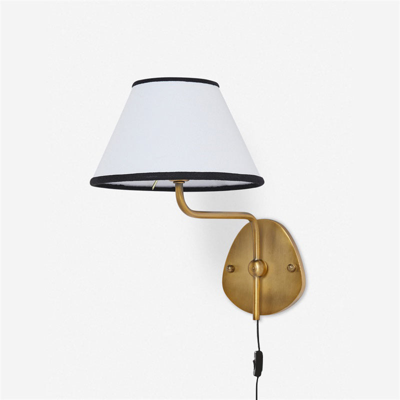 Myvele Elegance Vintage Plug-in Brass Fabric Wall Lamp - Lamp Copper