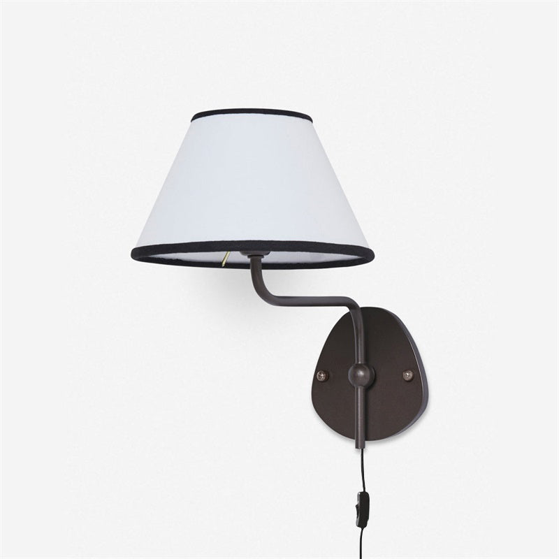 Myvele Elegance Vintage Plug-in Brass Fabric Wall Lamp - Lamp Copper