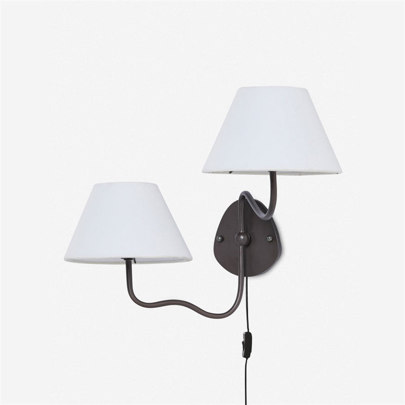 Myvele Elegance Vintage Plug-in Brass Fabric Wall Lamp - Lamp Copper
