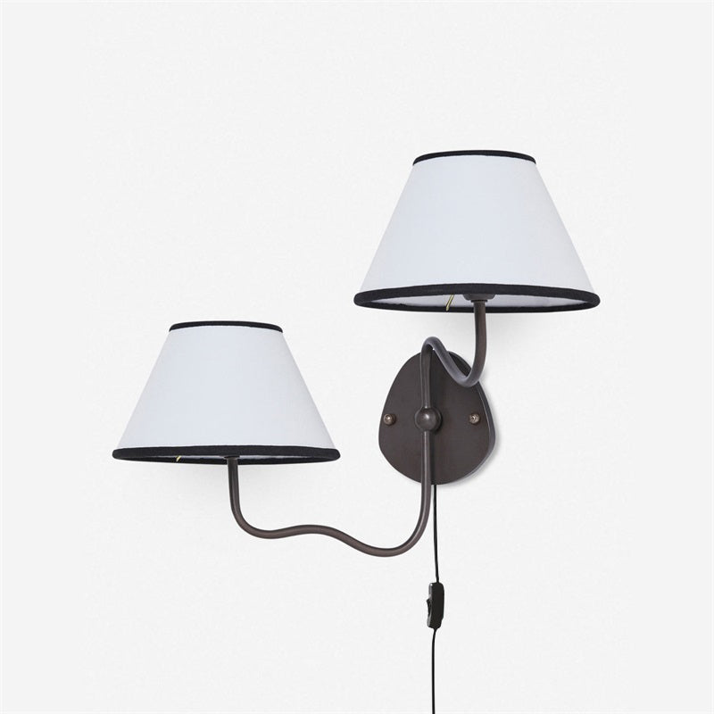 Myvele Elegance Vintage Plug-in Brass Fabric Wall Lamp - Lamp Copper