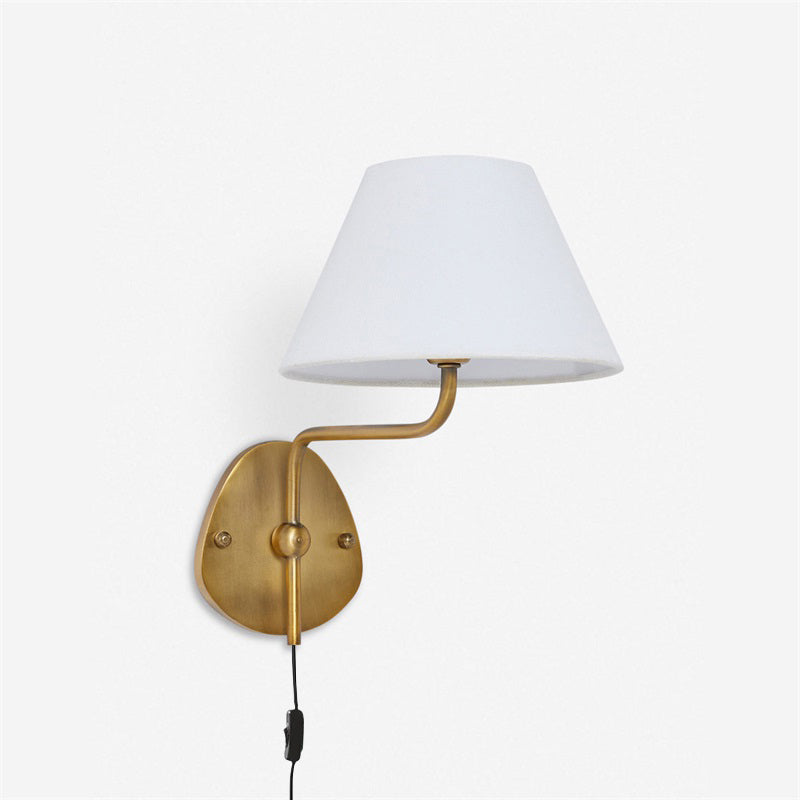 Myvele Elegance Vintage Plug-in Brass Fabric Wall Lamp - Lamp Copper