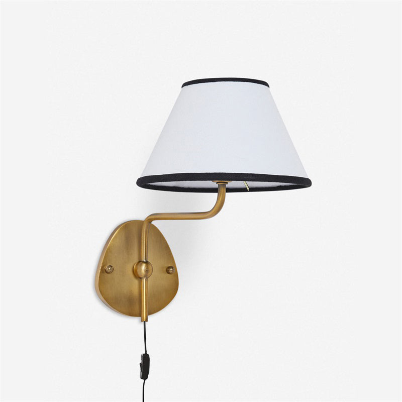 Myvele Elegance Vintage Plug-in Brass Fabric Wall Lamp - Lamp Copper