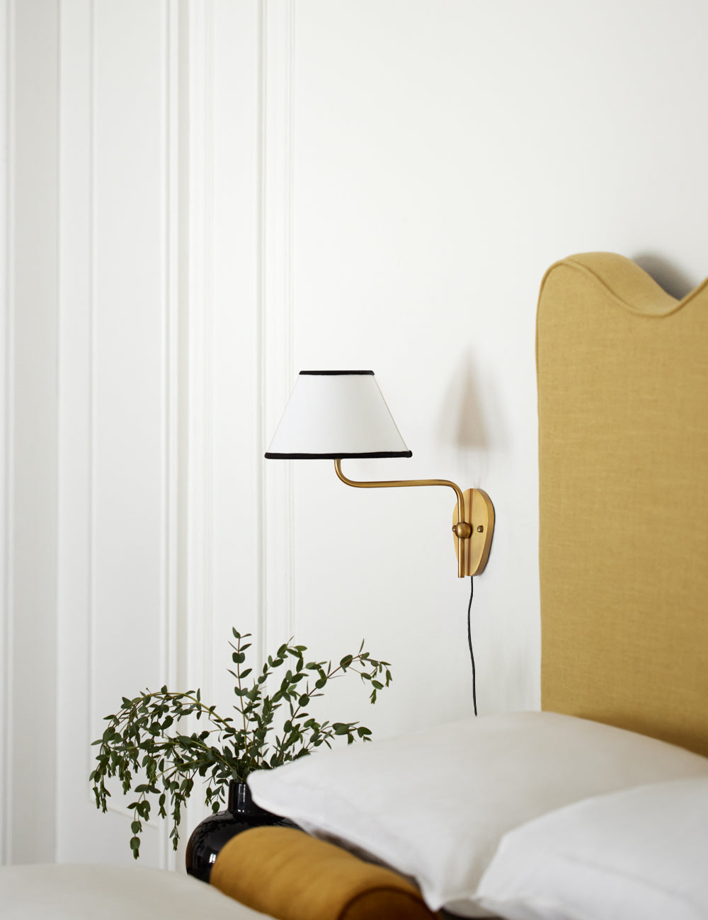Myvele Elegance Vintage Plug-in Brass Fabric Wall Lamp - Lamp Copper