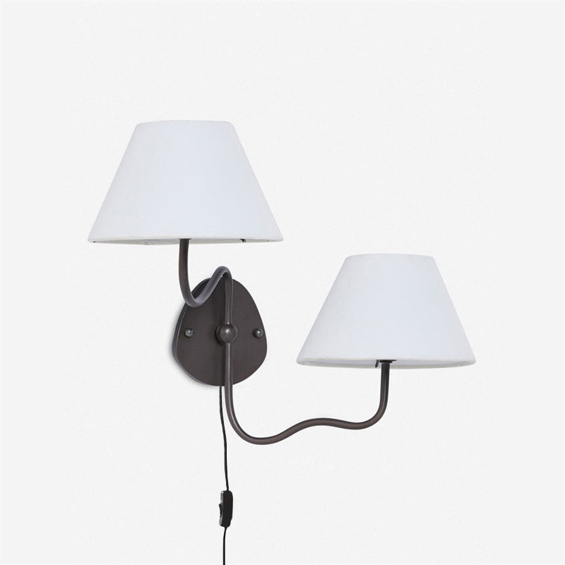 Myvele Elegance Vintage Plug-in Brass Fabric Wall Lamp - Lamp Copper