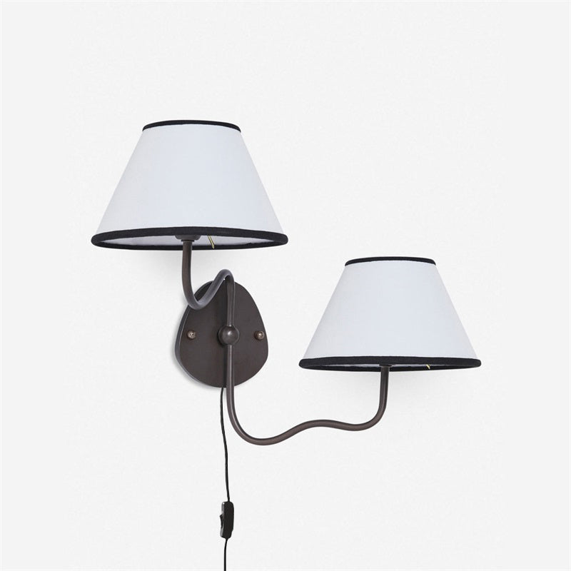 Myvele Elegance Vintage Plug-in Brass Fabric Wall Lamp - Lamp Copper