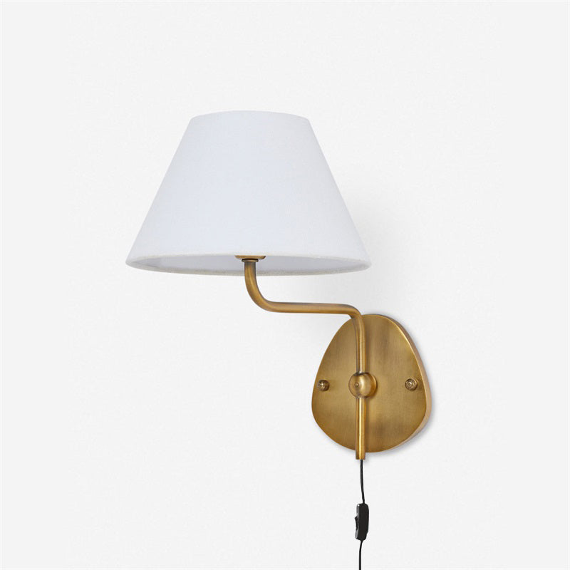 Myvele Elegance Vintage Plug-in Brass Fabric Wall Lamp - Lamp Copper