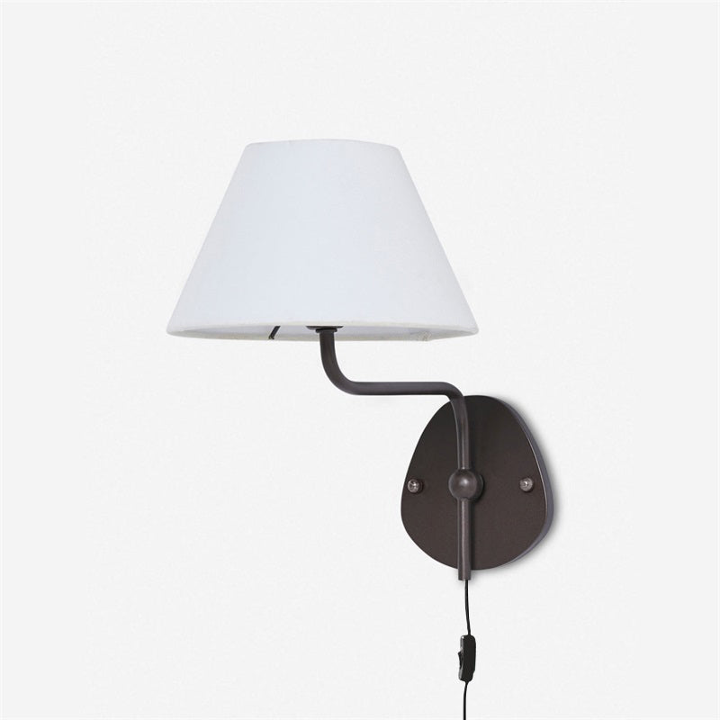 Myvele Elegance Vintage Plug-in Brass Fabric Wall Lamp - Lamp Copper
