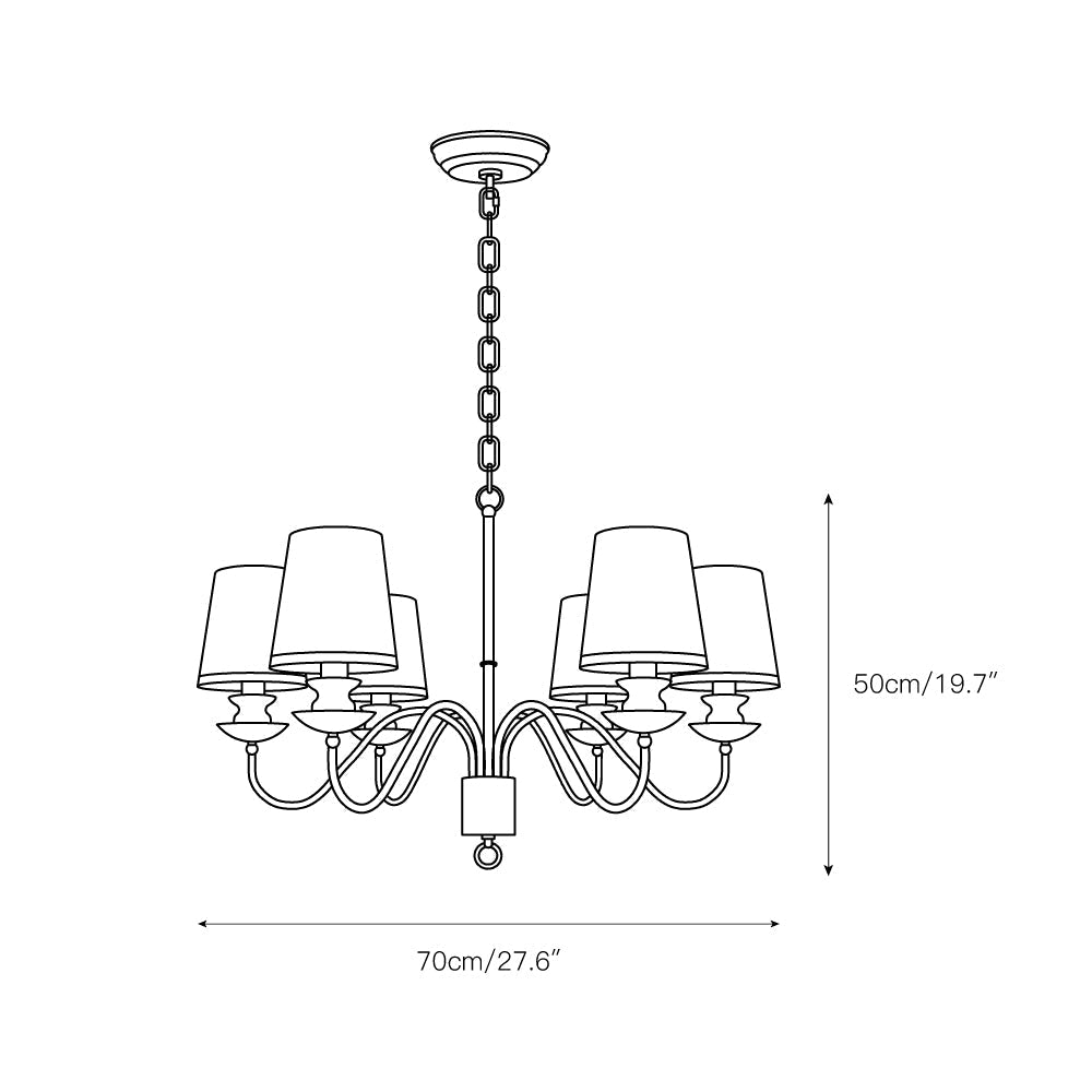 Imiryra Postmodern Luxury Brass Fabric Chandelier - Lamp Copper