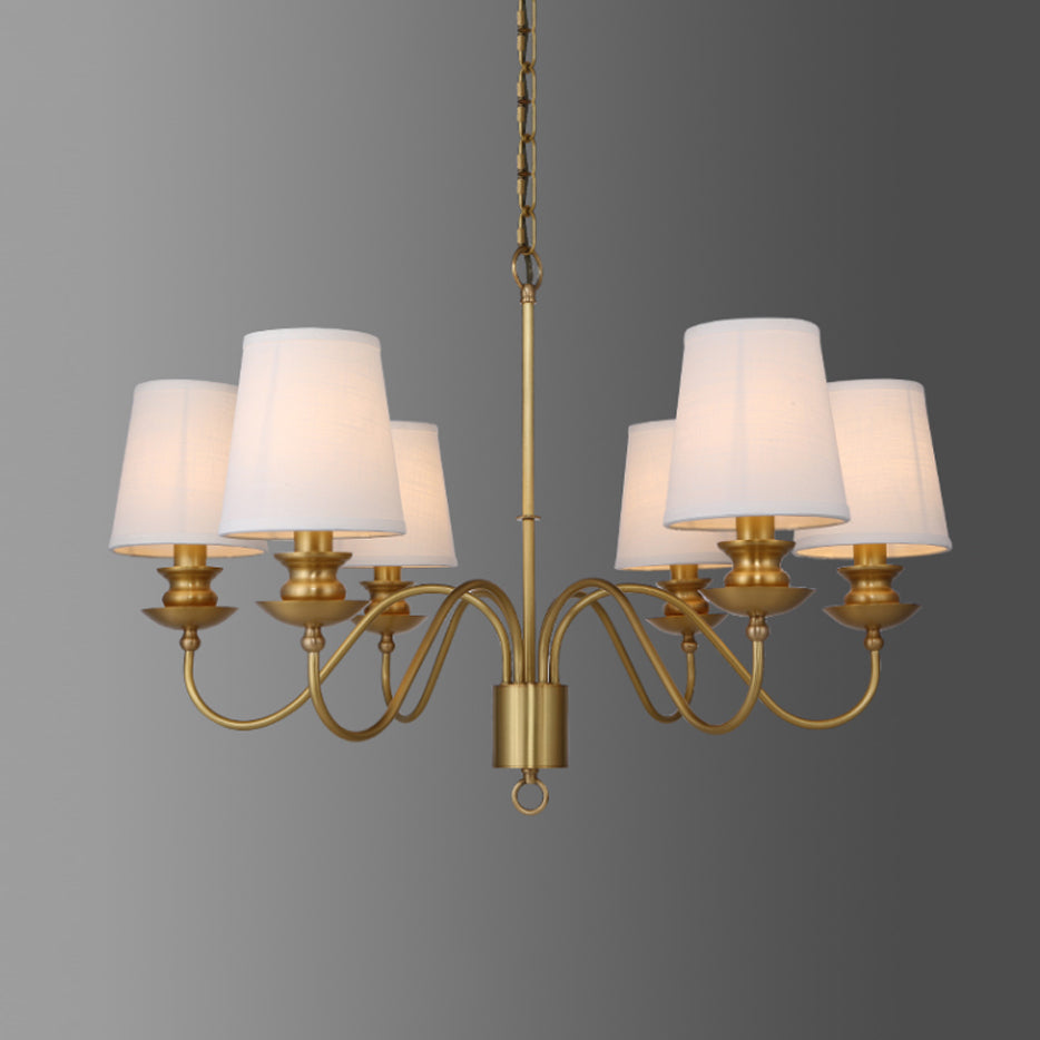 Imiryra Postmodern Luxury Brass Fabric Chandelier - Lamp Copper