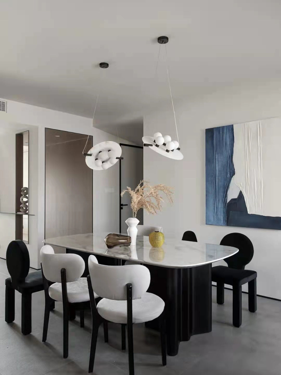 Vasila Postmodern Luxury Metal Alabaster Pendant Lamp - Lamp Copper