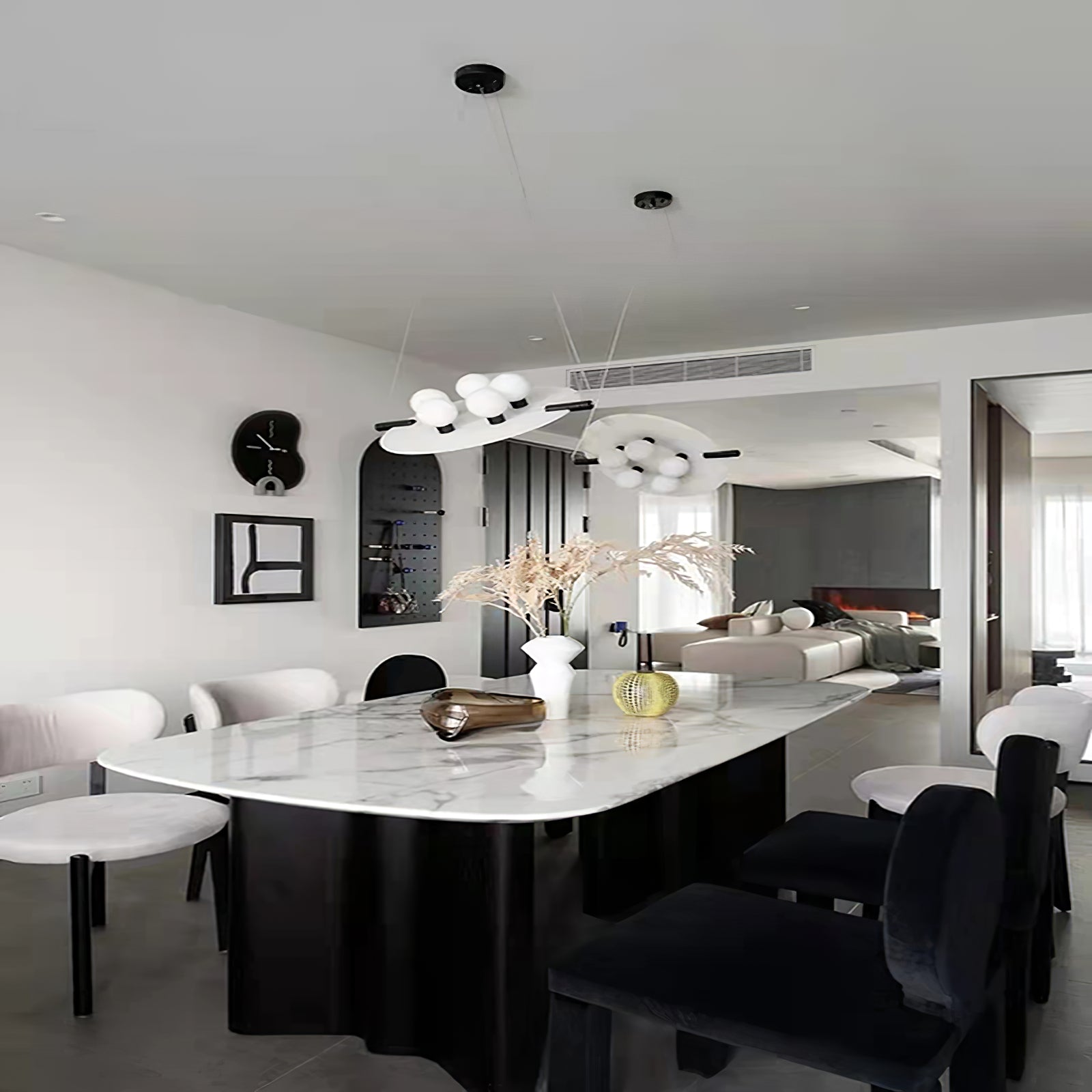 Vasila Postmodern Luxury Metal Alabaster Pendant Lamp - Lamp Copper