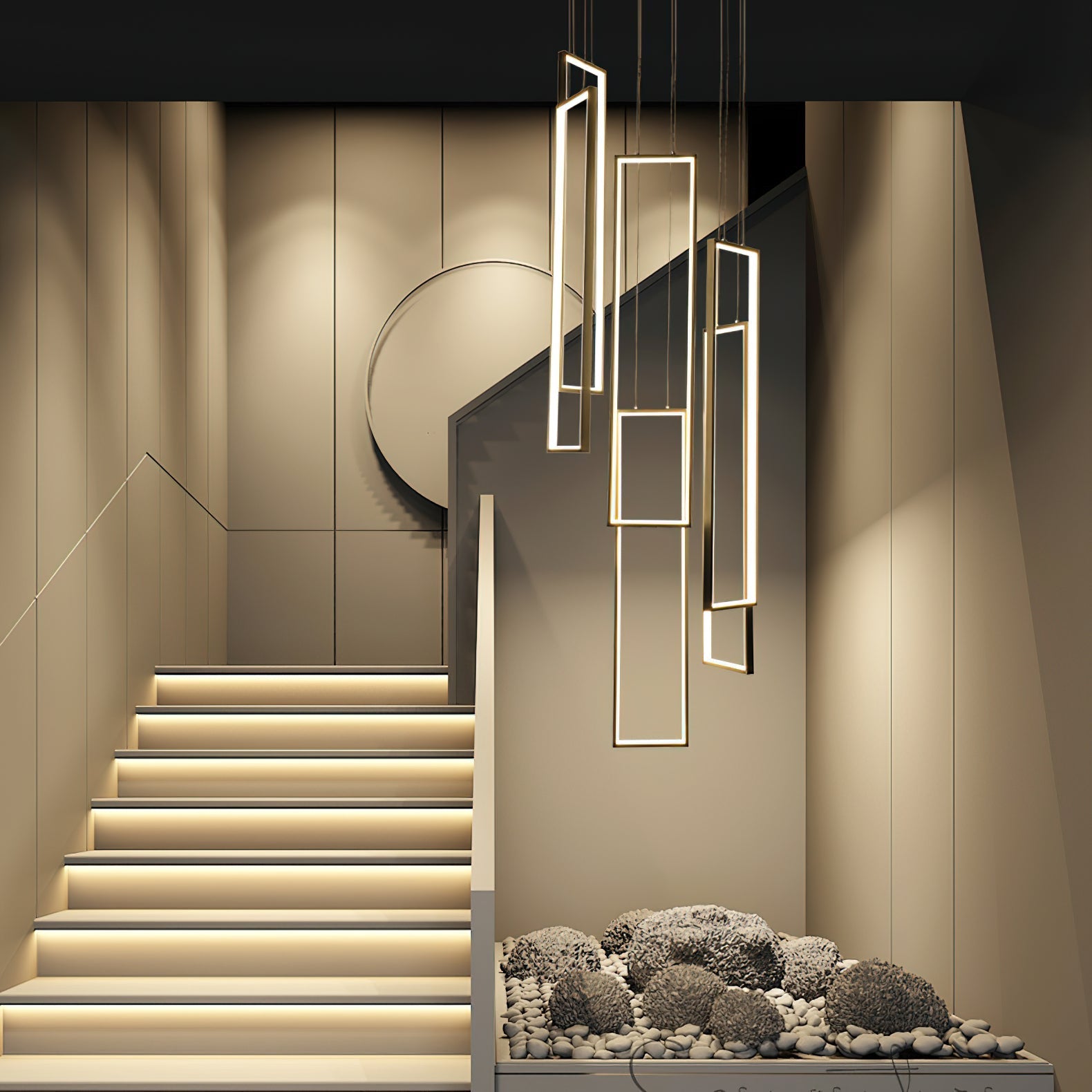 Sysorila Modern Minimalist LED Metal Pendant Light - Lamp Copper