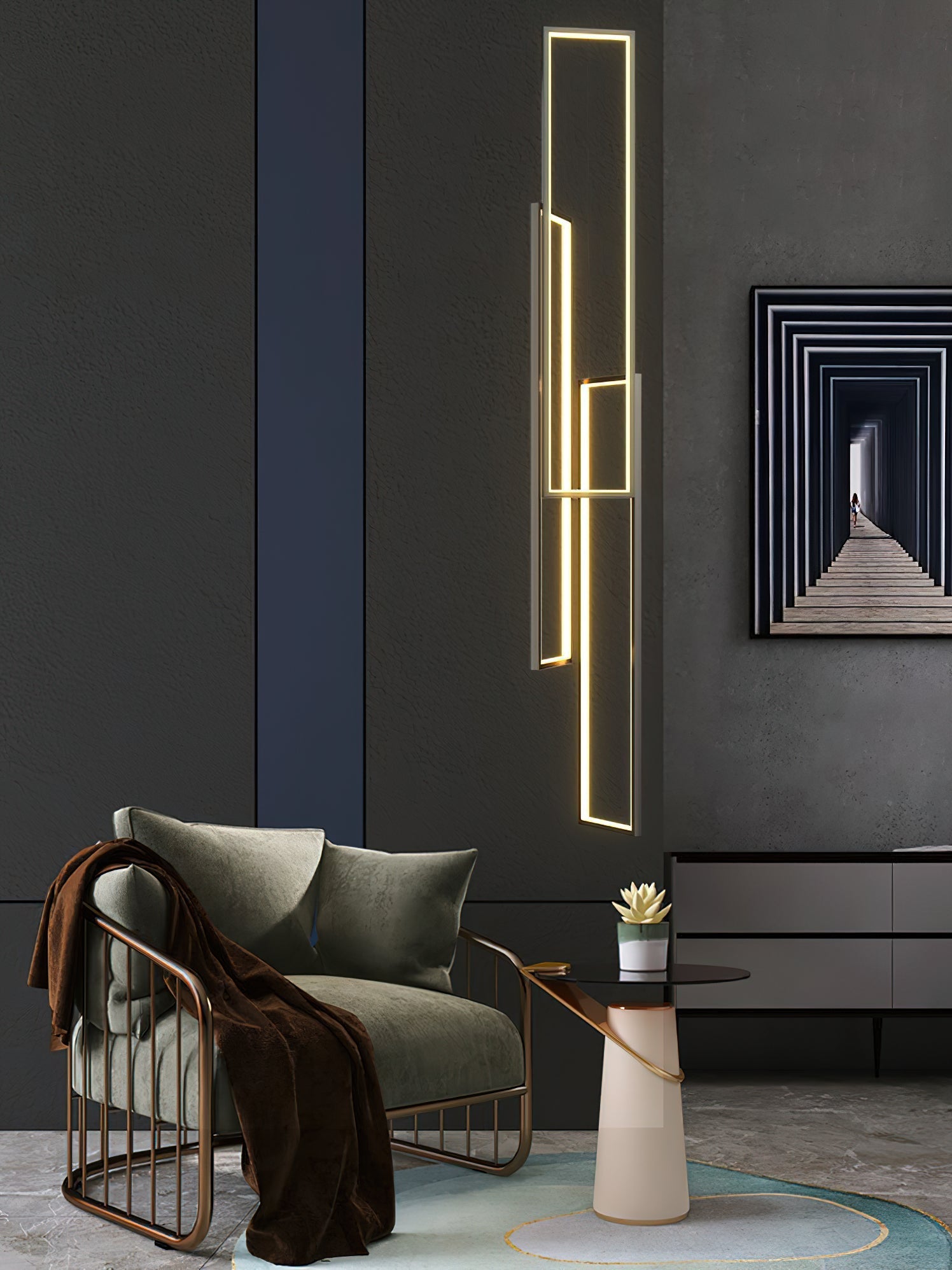 Sysorila Modern Minimalist LED Metal Pendant Light - Lamp Copper