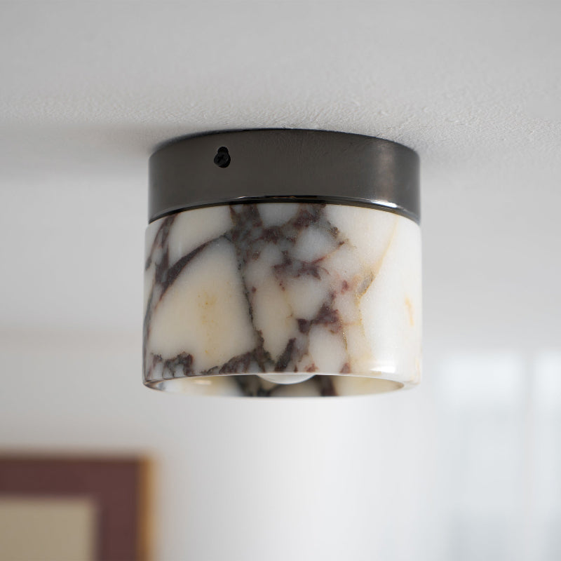 Ivinir Modern Minimalist Round Marble Ceiling Lamp - Lamp Copper