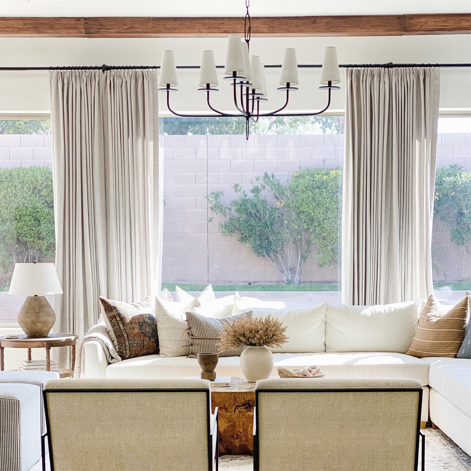 Curaeara Vintage Industrial Brass Fabric Chandelier - Lamp Copper