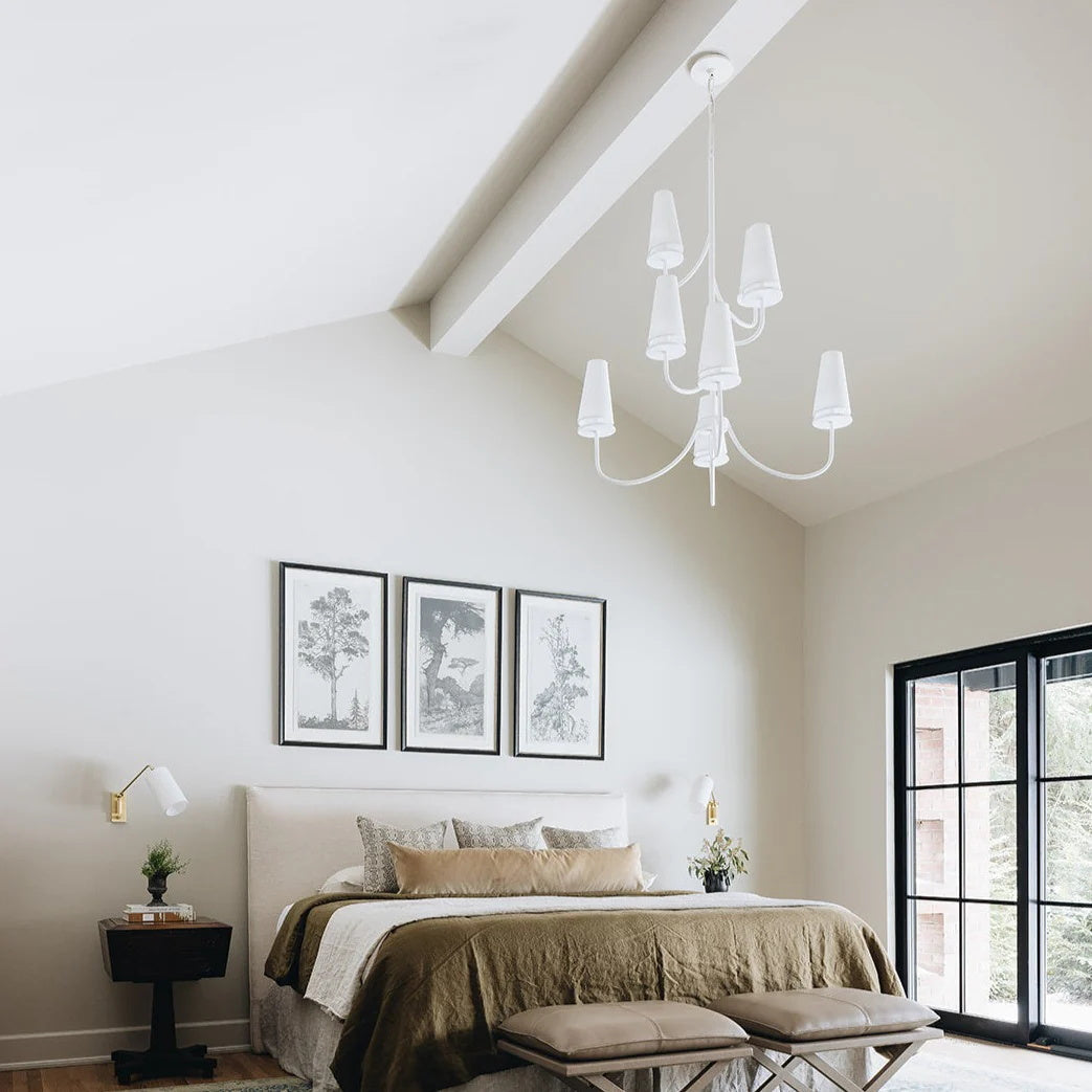 Curaeara Vintage Industrial Brass Fabric Chandelier - Lamp Copper