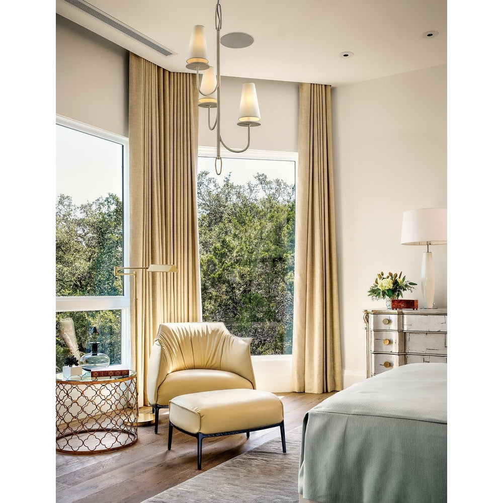 Curaeara Vintage Industrial Brass Fabric Chandelier - Lamp Copper