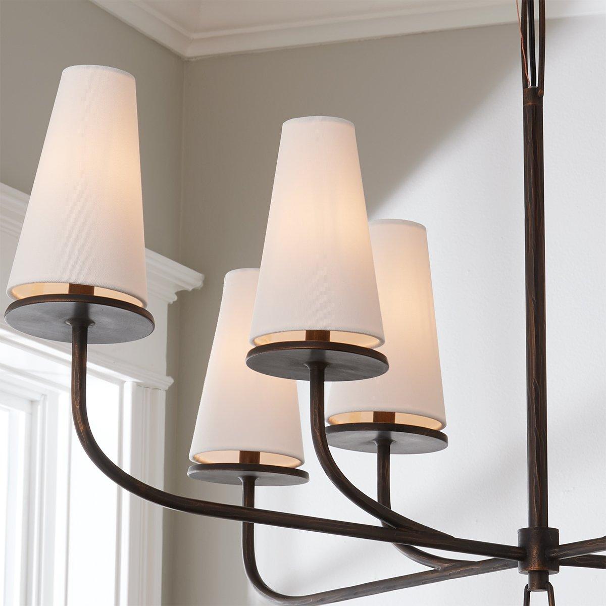 Curaeara Vintage Industrial Brass Fabric Chandelier - Lamp Copper