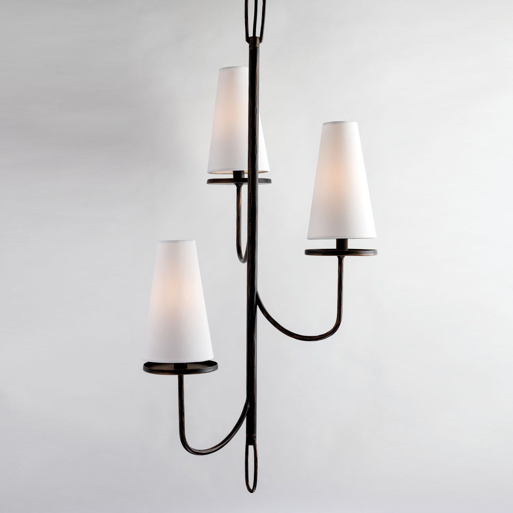 Curaeara Vintage Industrial Brass Fabric Chandelier - Lamp Copper