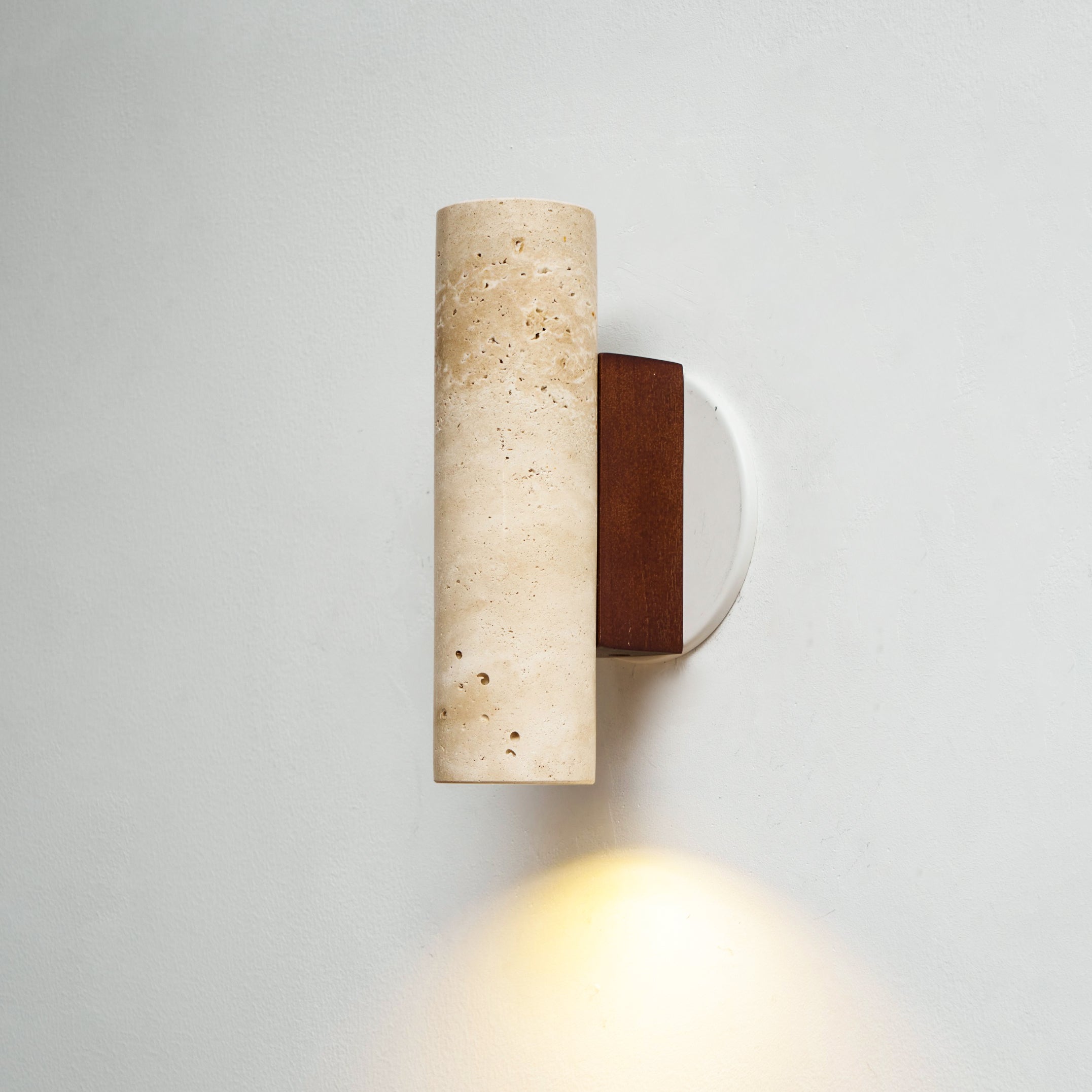 Celore Cylinder-Wood Travertine Wall Light - Letslighting