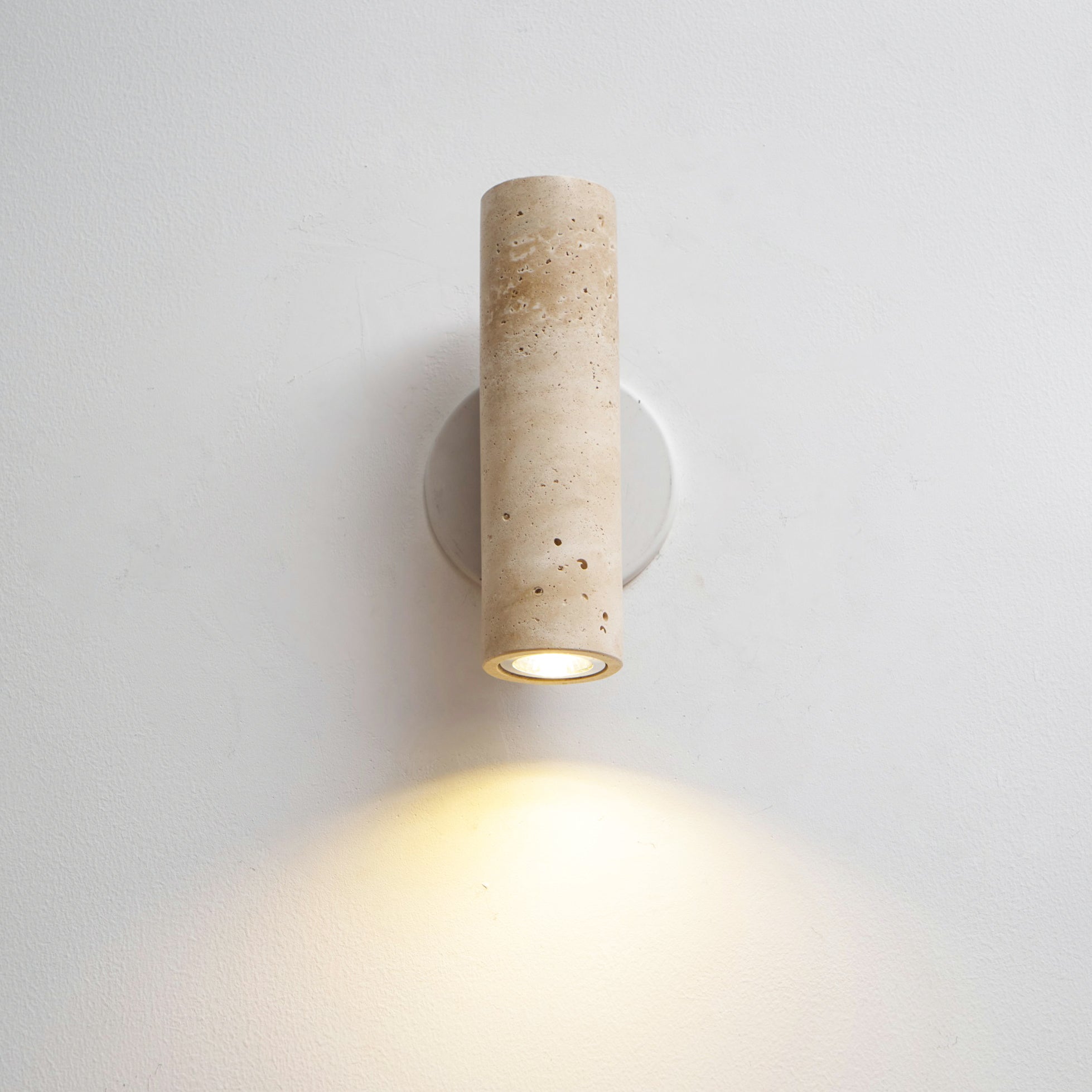 Celore Cylinder-Wood Travertine Wall Light - Letslighting