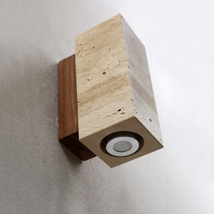 Uvineth Modern Minimalist Travertine Wall Lamp - Lamp Copper