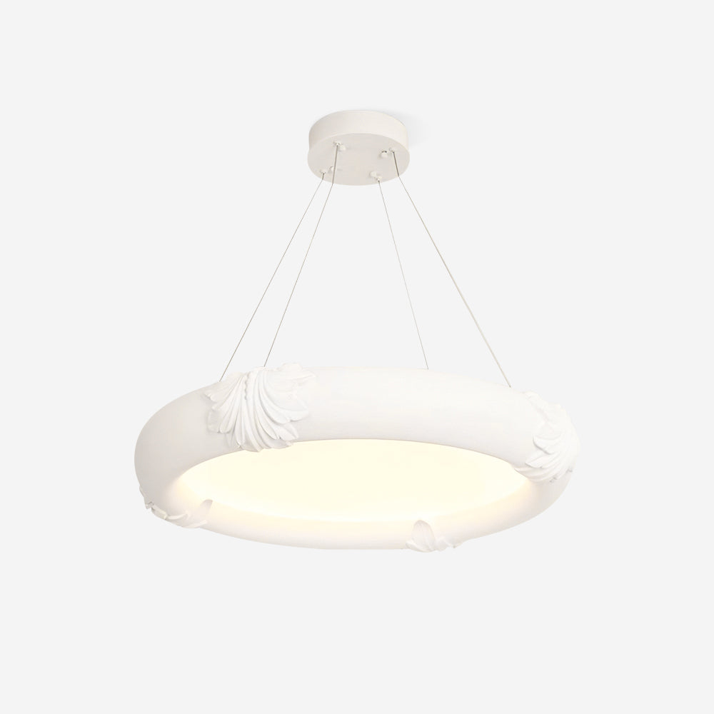 Marika Chandelier Plaster Circular Floral - Letslighting