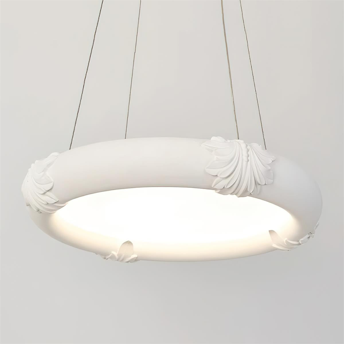 Marika Chandelier Plaster Circular Floral - Letslighting