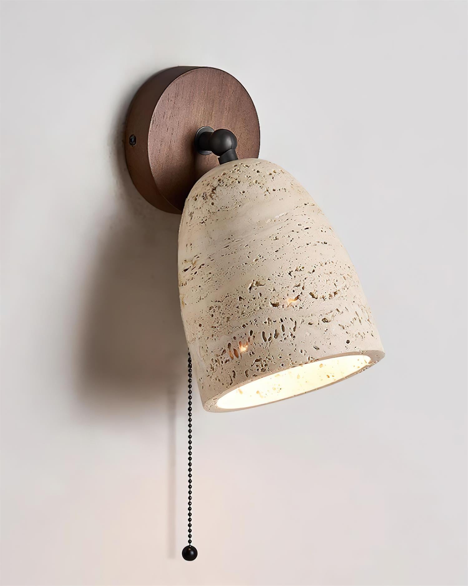 Solaro Wall Lamp Travertine with pull chain - Letslighting