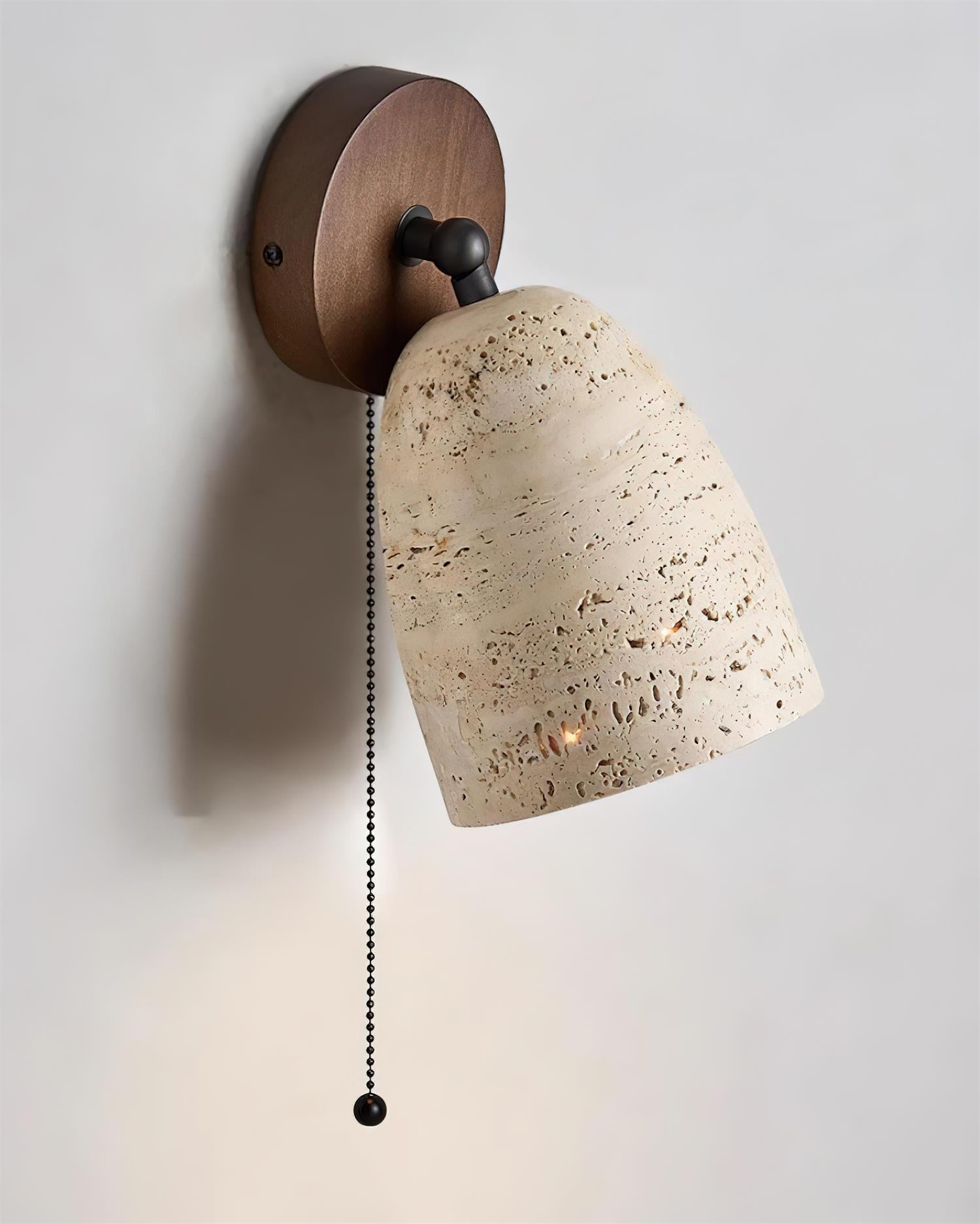 Solaro Wall Lamp Travertine with pull chain - Letslighting