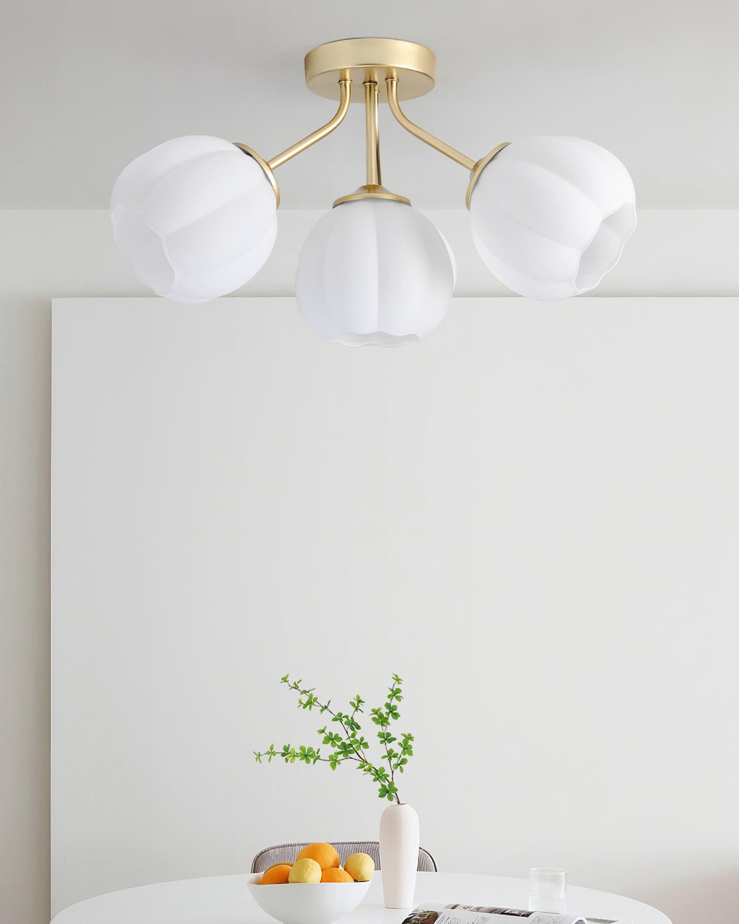 Ceiling Light Petal Globe Cluster Soft Glow Romantic Floral - Letslighting