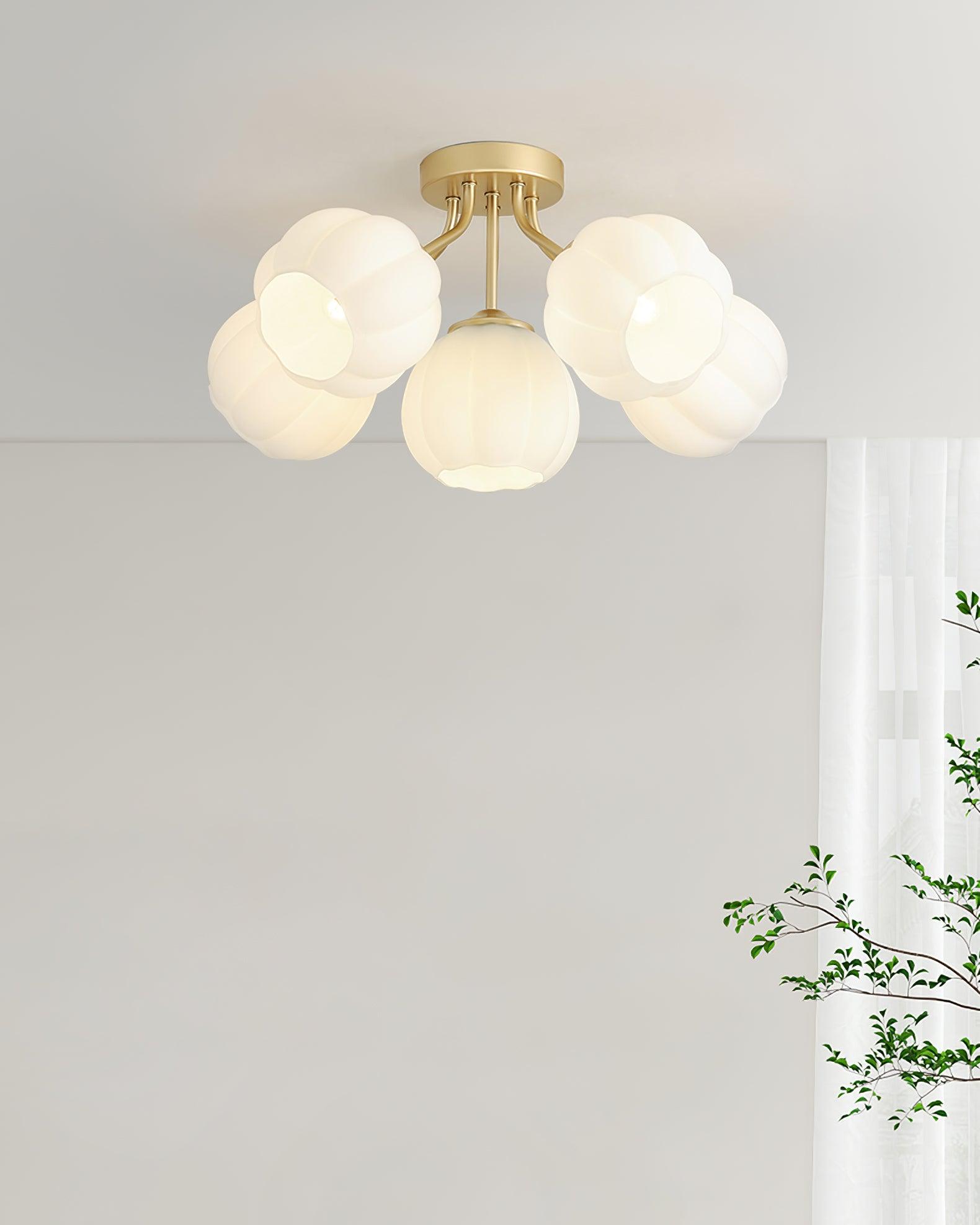Ceiling Light Petal Globe Cluster Soft Glow Romantic Floral - Letslighting