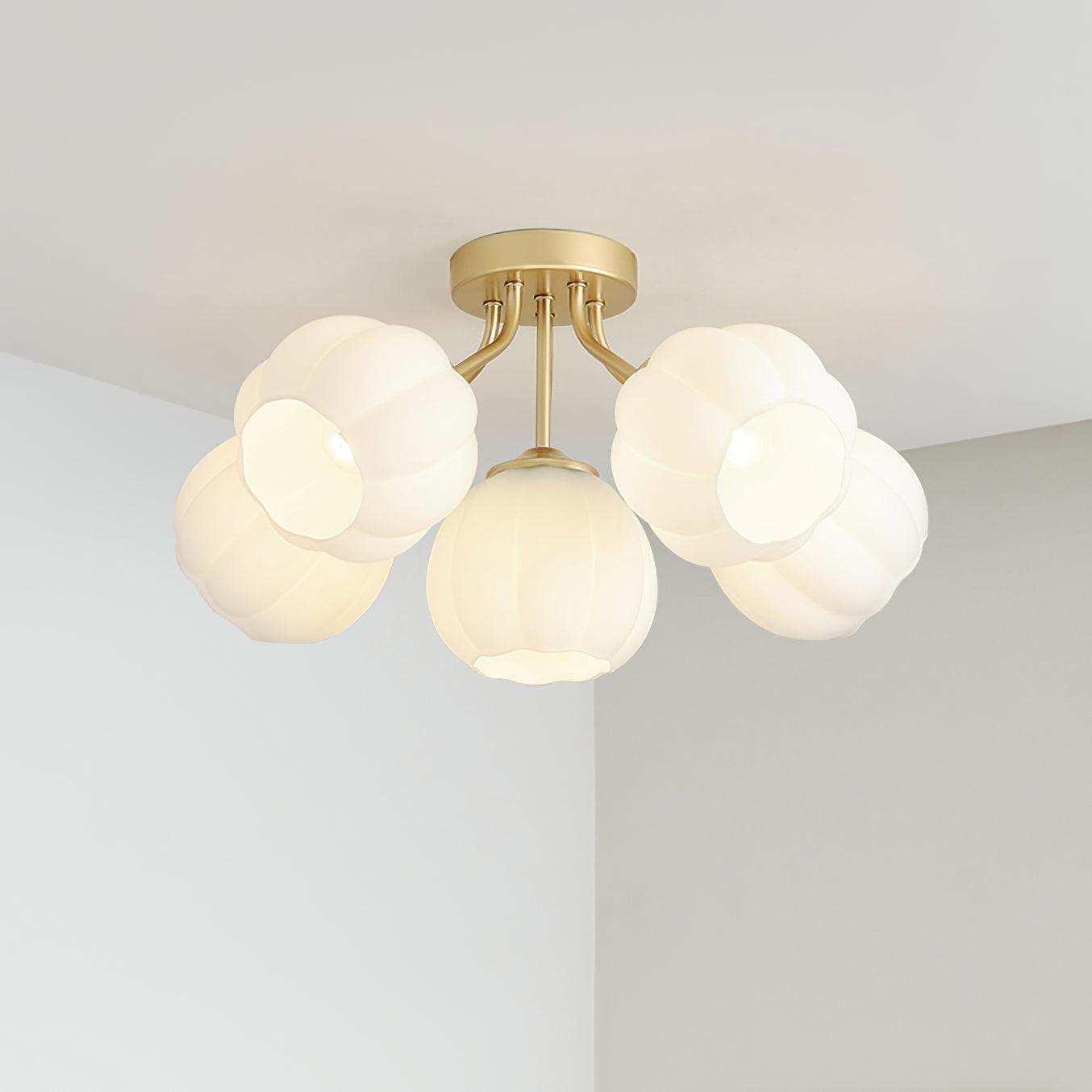 Ceiling Light Petal Globe Cluster Soft Glow Romantic Floral - Letslighting