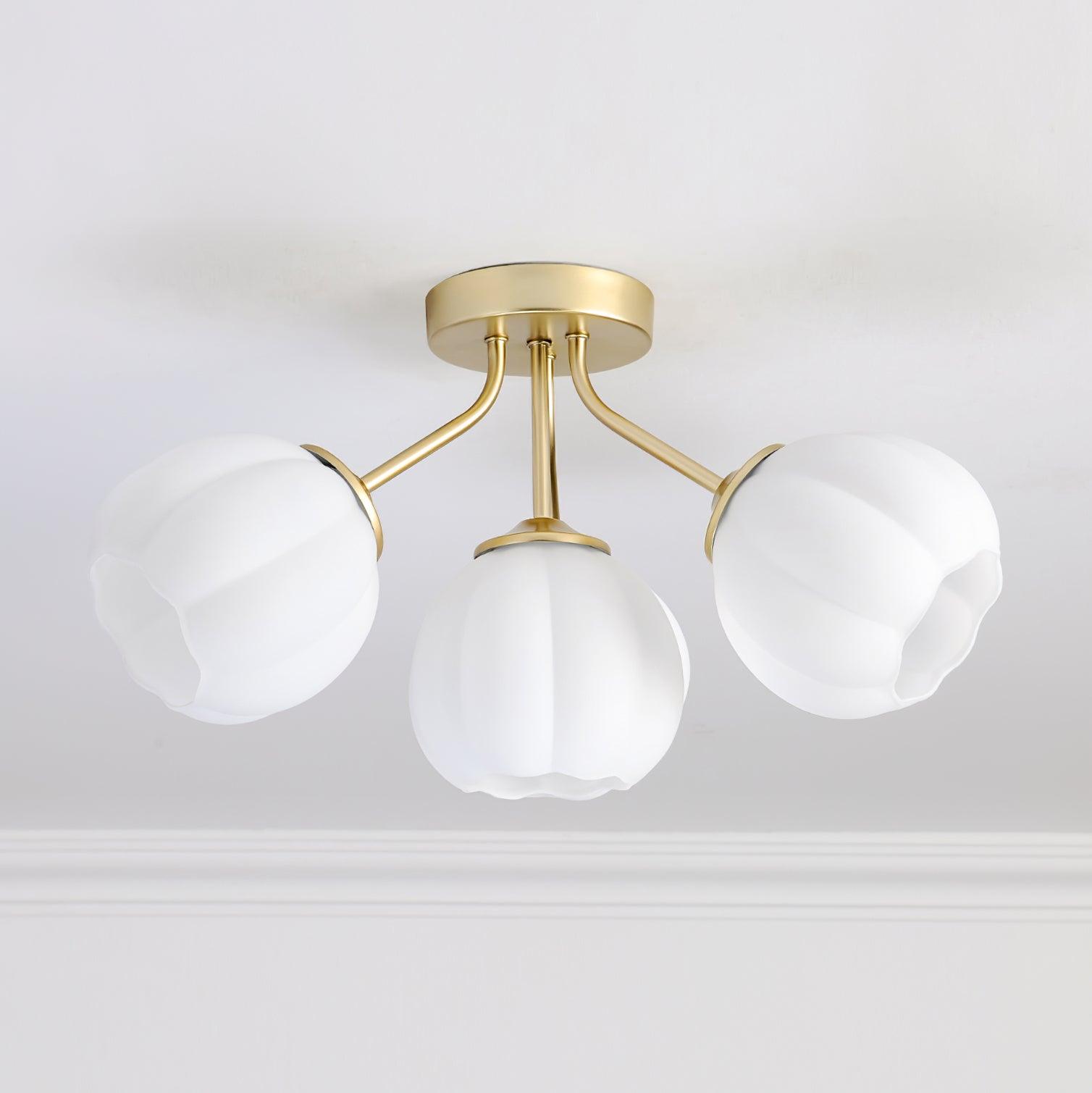 Ceiling Light Petal Globe Cluster Soft Glow Romantic Floral - Letslighting