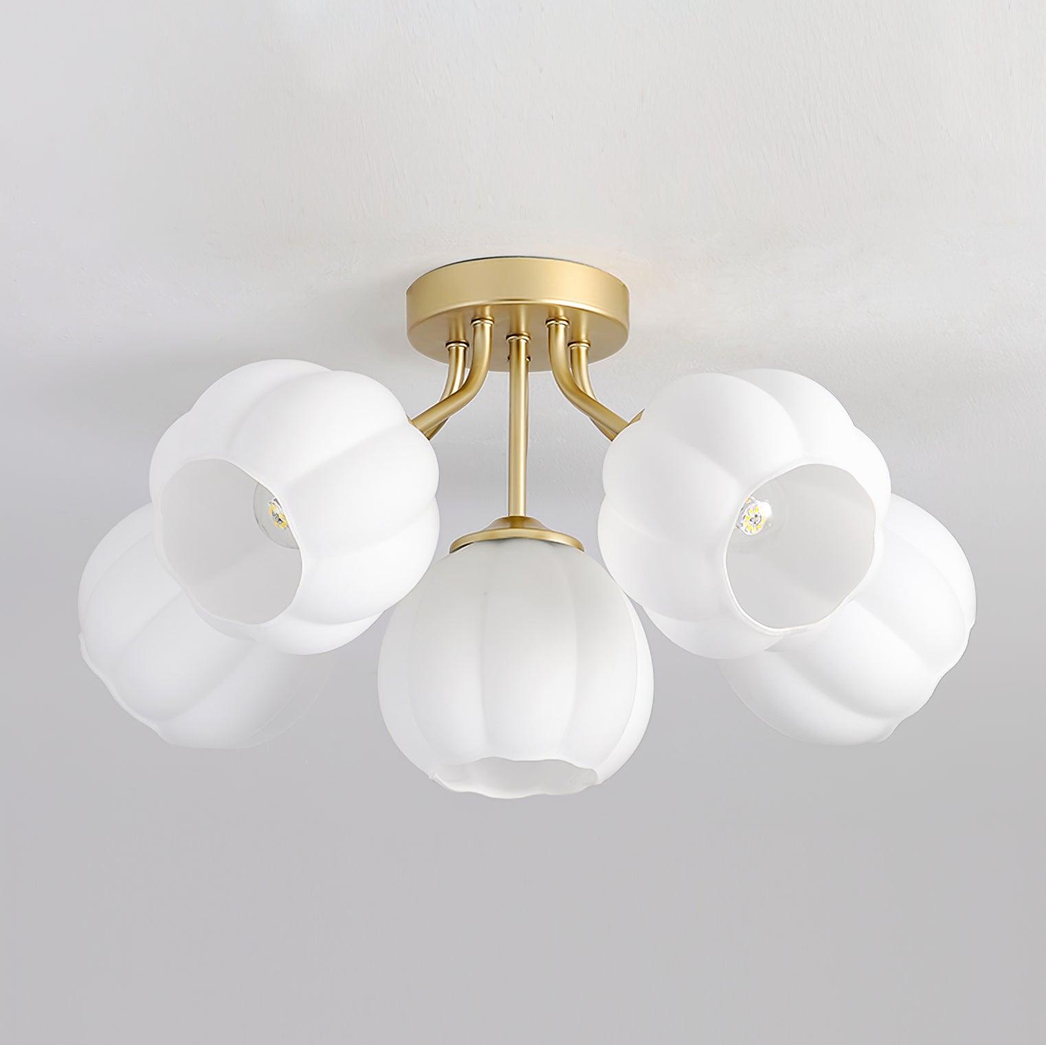 Ceiling Light Petal Globe Cluster Soft Glow Romantic Floral - Letslighting