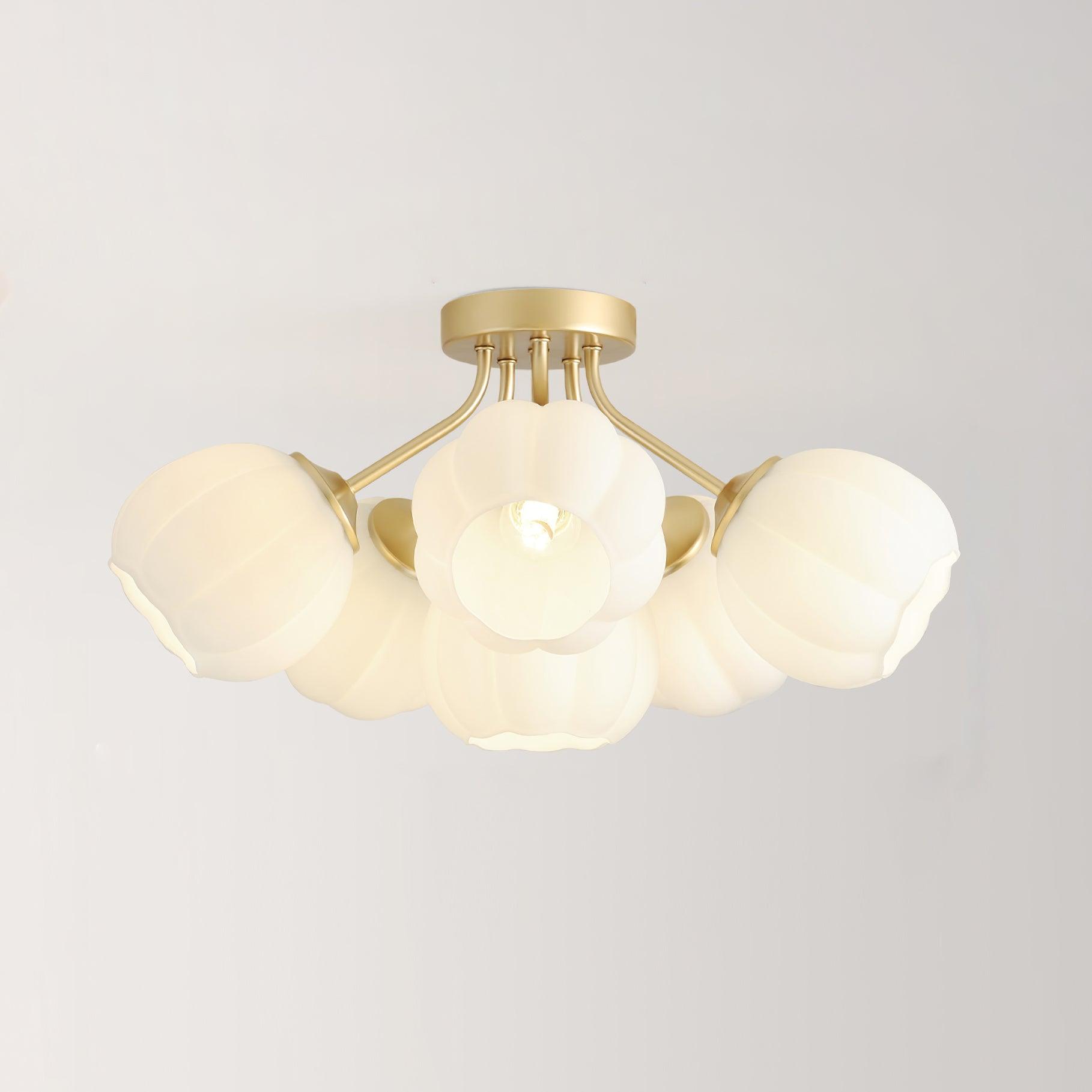 Ceiling Light Petal Globe Cluster Soft Glow Romantic Floral - Letslighting