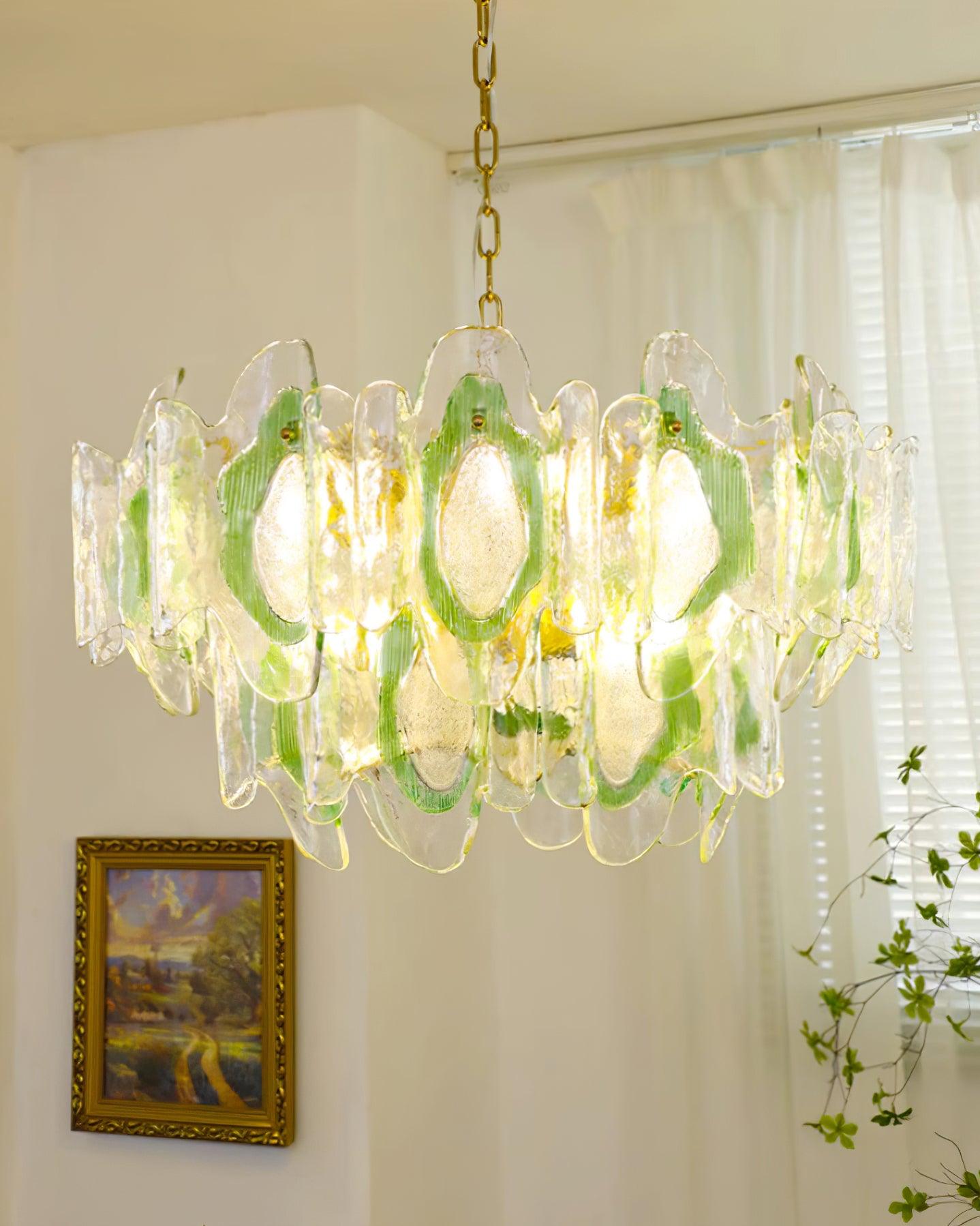 Marrina Chandelier Vintage Amber Glass Elegance - Letslighting