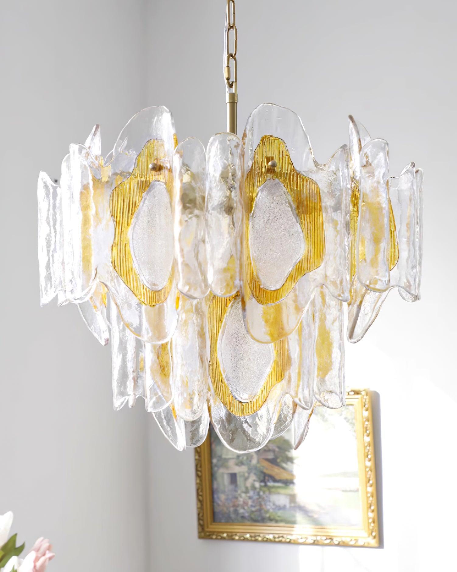 Marrina Chandelier Vintage Amber Glass Elegance - Letslighting