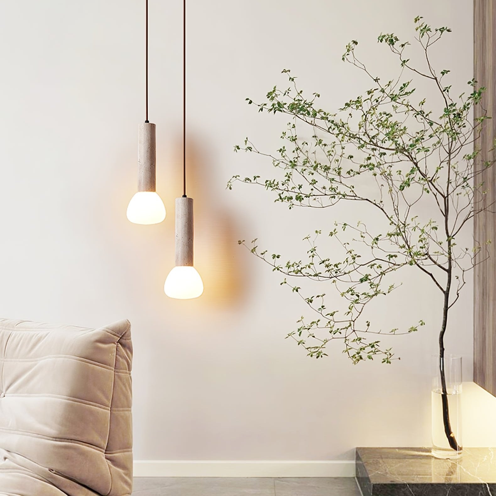 Cicaris Minimalist Travertine Pendant Light - Letslighting