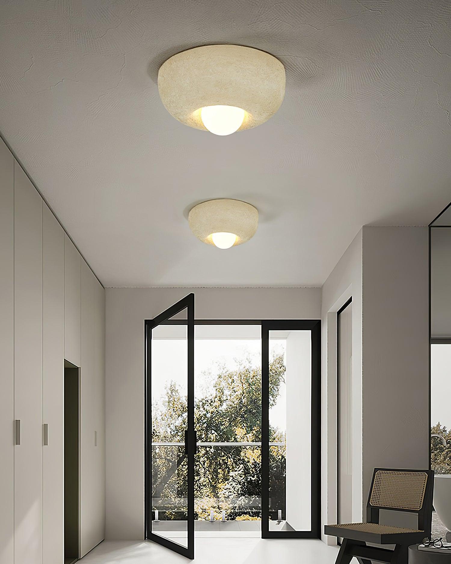 Mauro Ceiling Lamp Natural Texture Hemisphere Modern Style - Letslighting