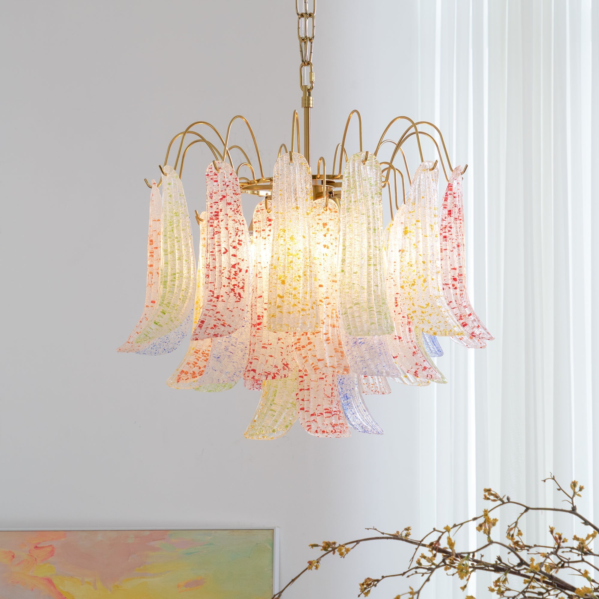 Alnoreth Individual Creativity Metal Glass Chandelier - Lamp Copper