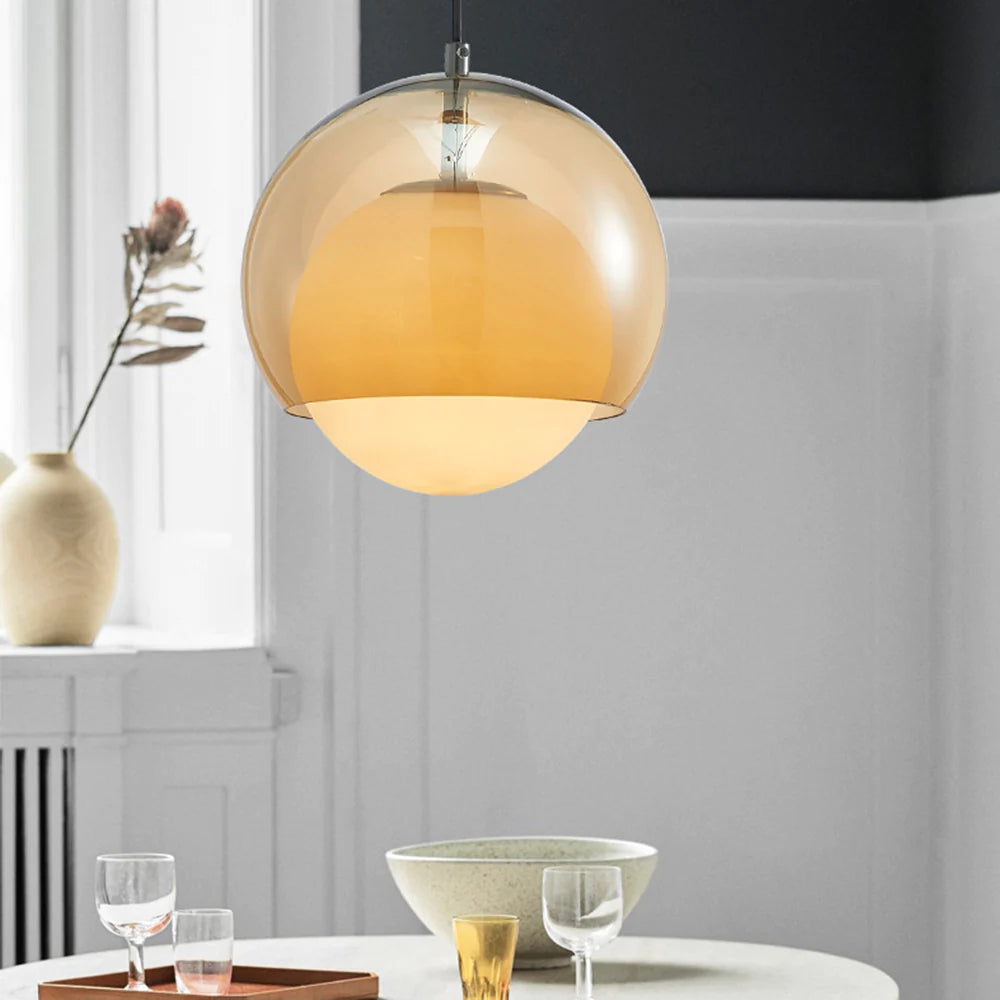 Valentina Minimaliste LED Suspension Métal/Verre Chambre À Coucher