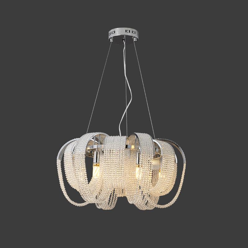 Lustra Chandelier Mesh Crystal Gold Waterfall Sparkle - Letslighting