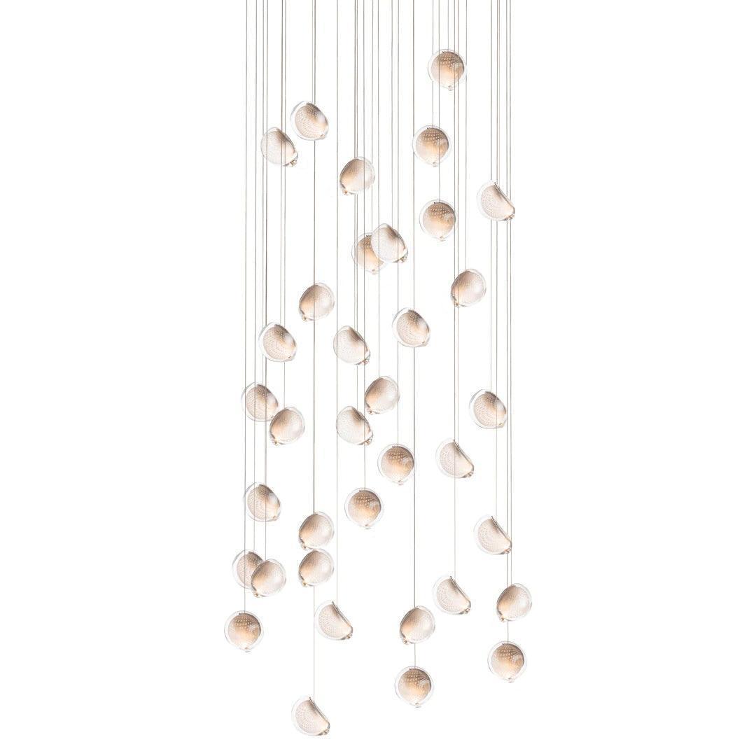 Chandelier Mesh Glass Orbs Cluster Frame Modern Minimalist - Letslighting