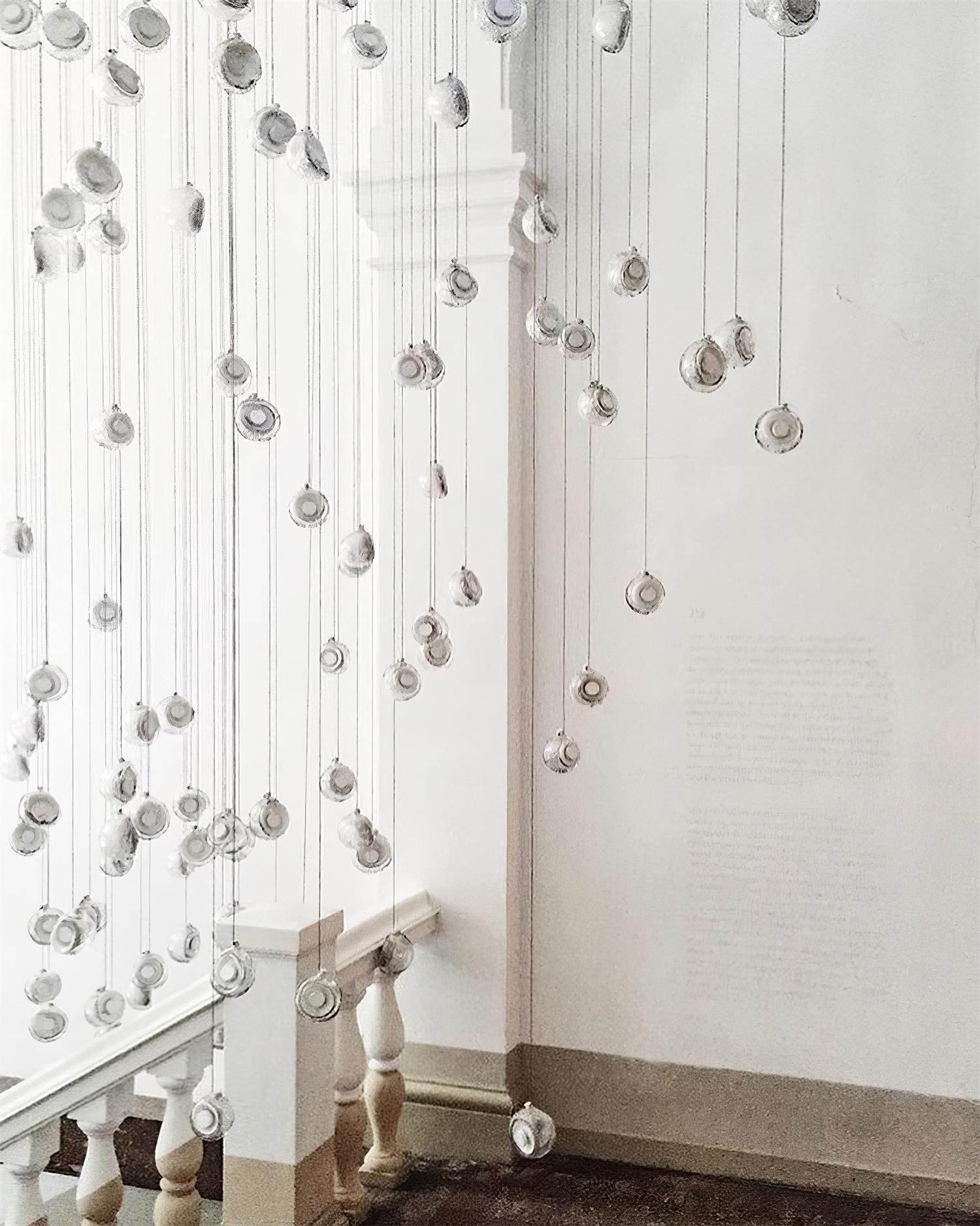 Chandelier Mesh Glass Orbs Cluster Frame Modern Minimalist - Letslighting